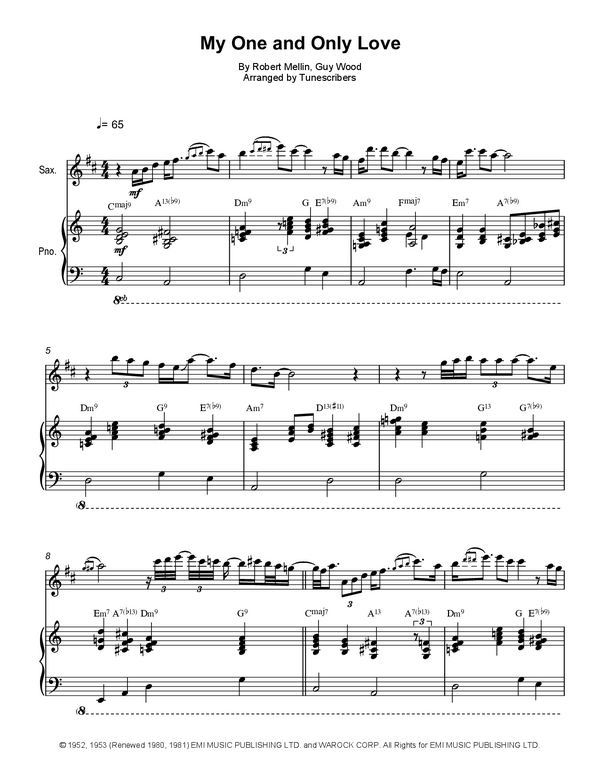 My One and Only Love | Tunescribers